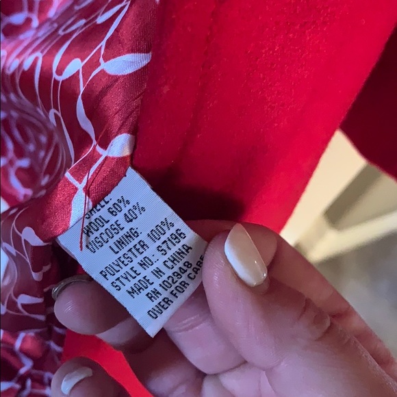 Red women’s pea coat - Picture 4 of 7